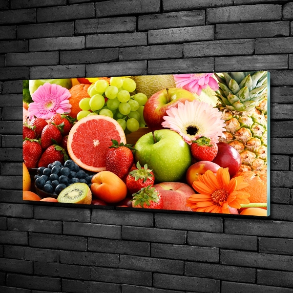 Tablou sticlă fructe colorate
