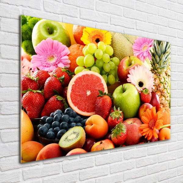 Tablou sticlă fructe colorate