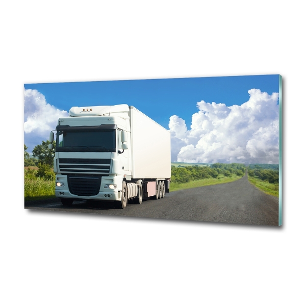 Fotografie imprimată pe sticlă camion alb