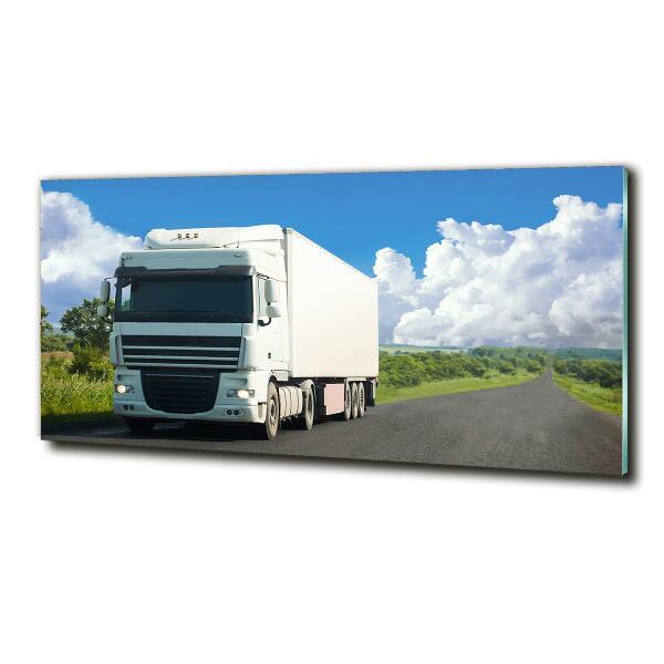 Fotografie imprimată pe sticlă camion alb