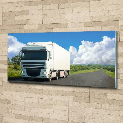Fotografie imprimată pe sticlă camion alb