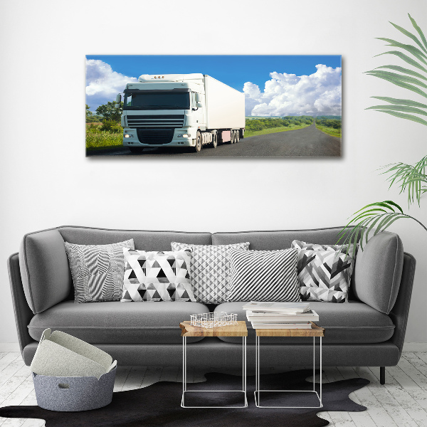 Fotografie imprimată pe sticlă camion alb