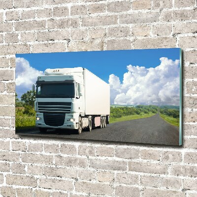 Fotografie imprimată pe sticlă camion alb