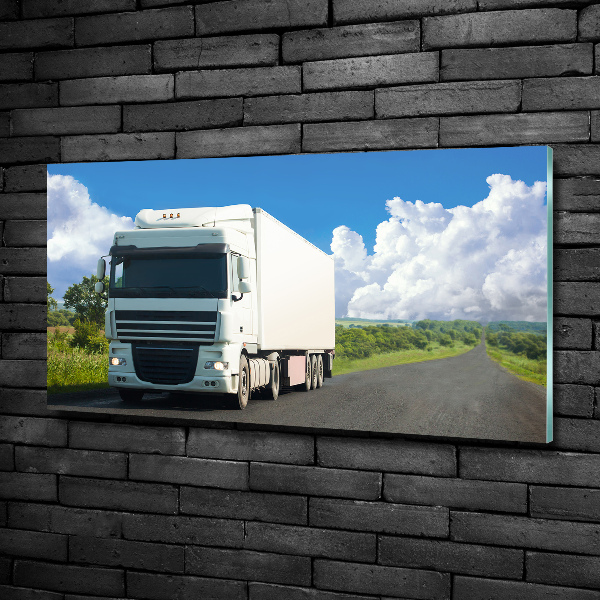 Fotografie imprimată pe sticlă camion alb
