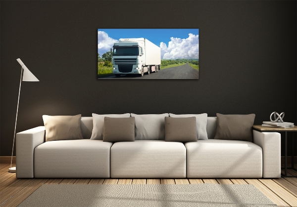 Fotografie imprimată pe sticlă camion alb