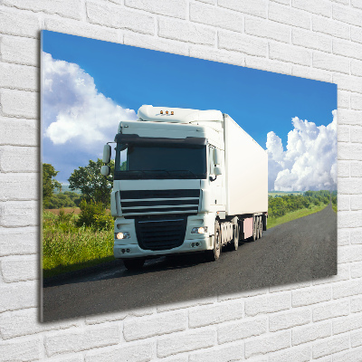 Fotografie imprimată pe sticlă camion alb
