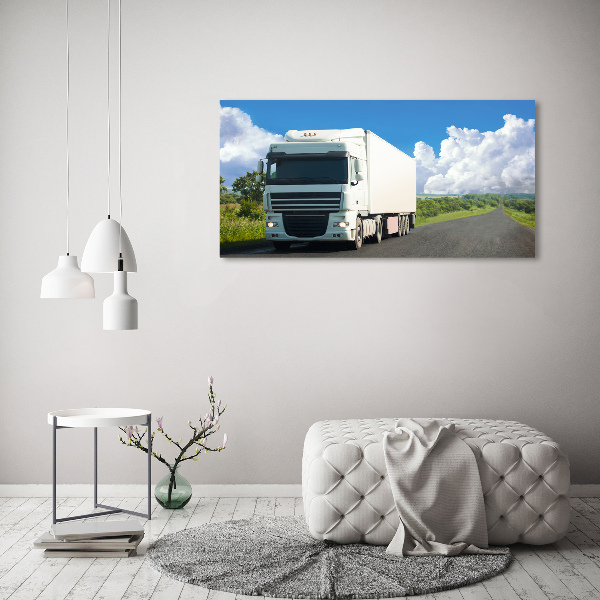 Fotografie imprimată pe sticlă camion alb