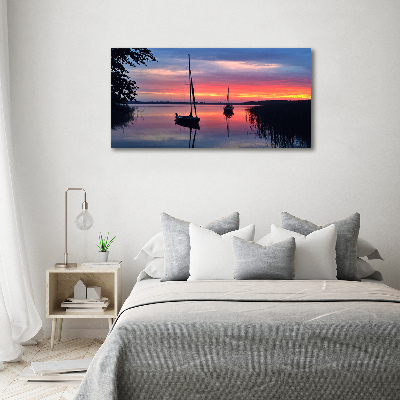 Imagine de sticlă Sailboats la Sunset