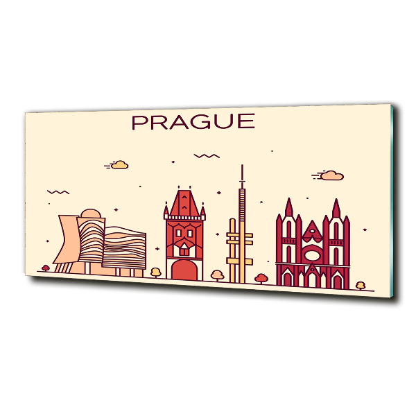 Tablou pe pe sticlă clădiri Praga