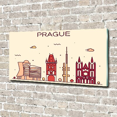 Tablou pe pe sticlă clădiri Praga