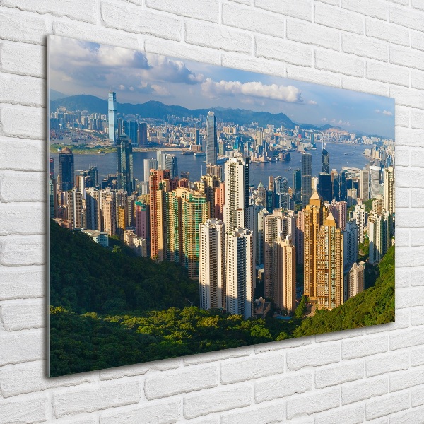 Fotografie imprimată pe sticlă Hong Kong panorama