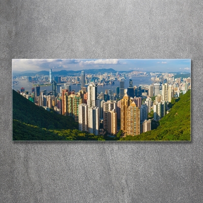 Fotografie imprimată pe sticlă Hong Kong panorama