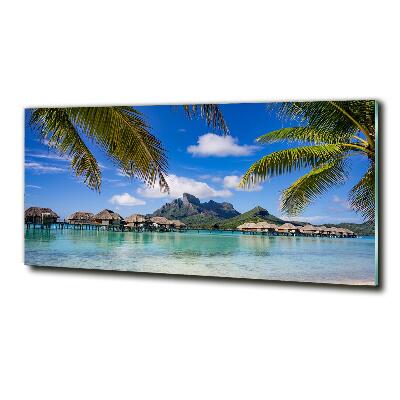 Fotografie imprimată pe sticlă Palmieri pe Bora Bora