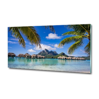 Fotografie imprimată pe sticlă Palmieri pe Bora Bora