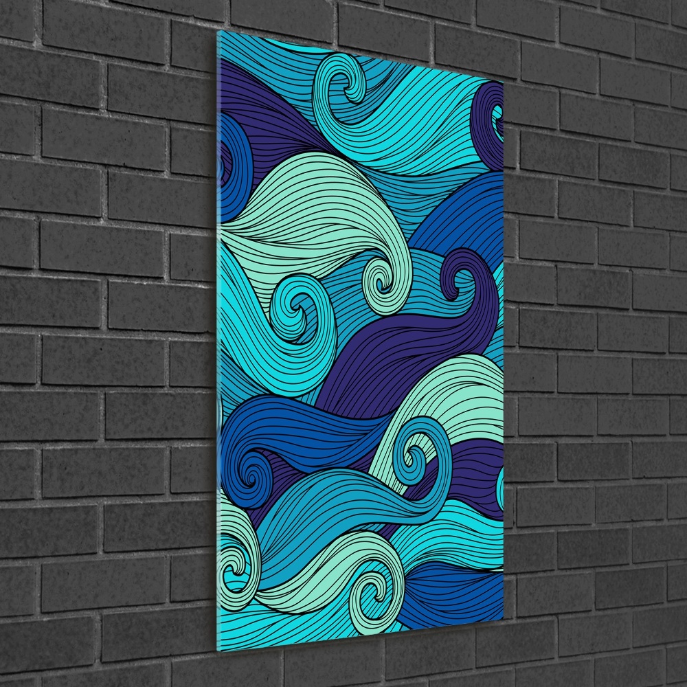 Tablou Printat Pe Sticlă valuri abstracte