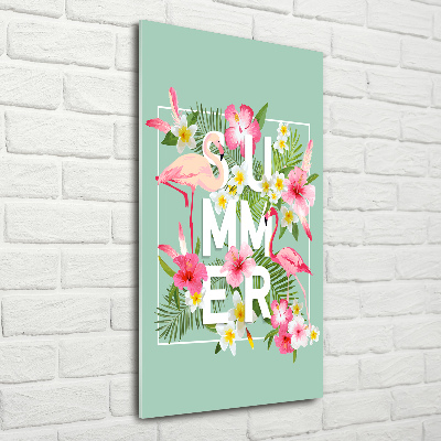 Imagine de sticlă Sărbătorile și flamingo