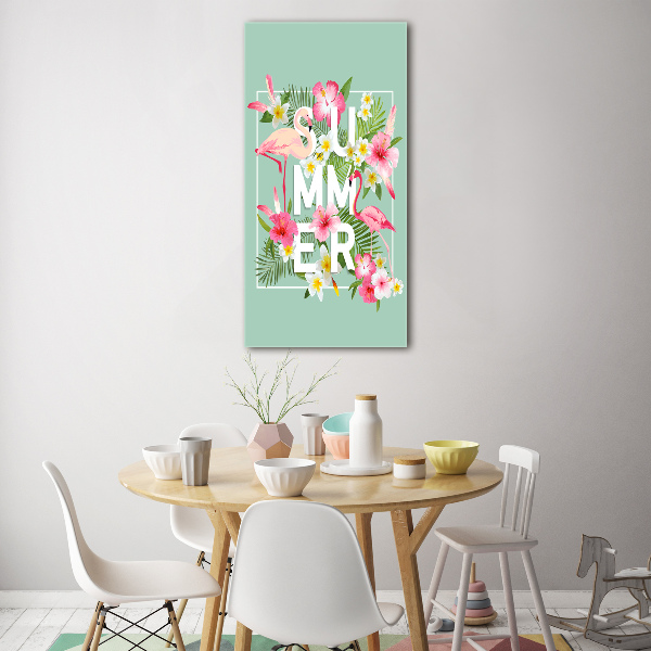 Imagine de sticlă Sărbătorile și flamingo