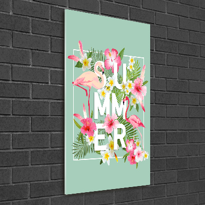 Imagine de sticlă Sărbătorile și flamingo