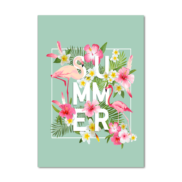 Imagine de sticlă Sărbătorile și flamingo