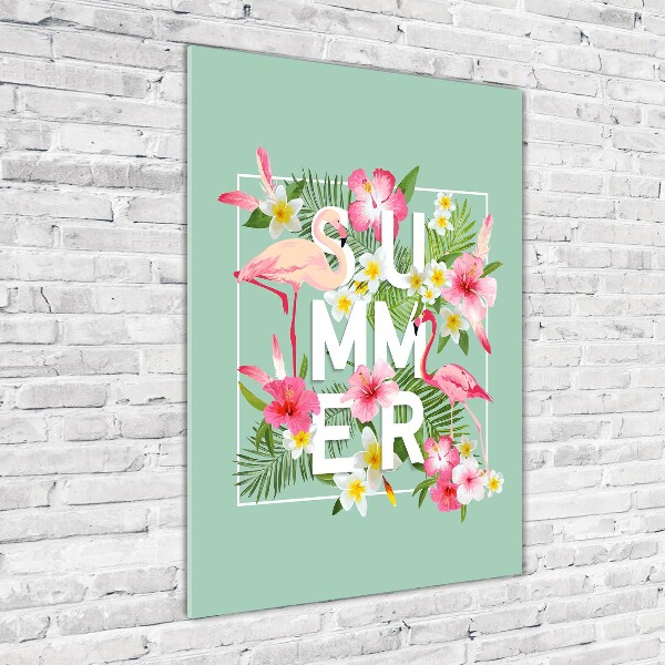 Imagine de sticlă Sărbătorile și flamingo