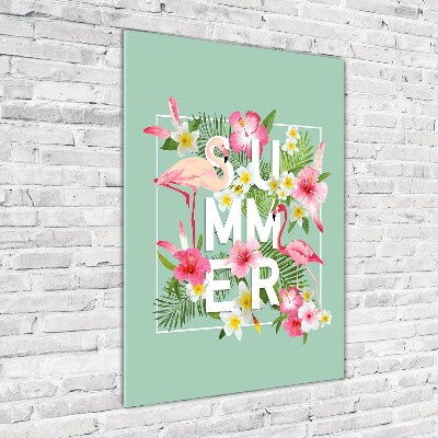 Imagine de sticlă Sărbătorile și flamingo