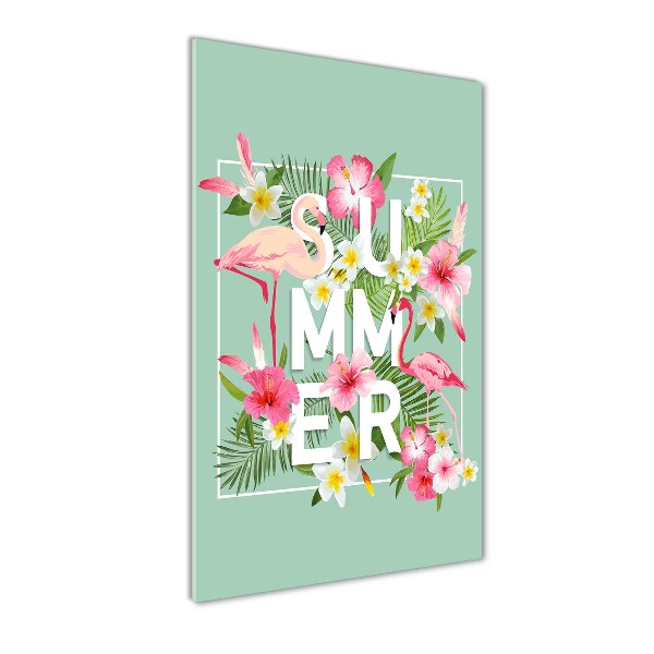 Imagine de sticlă Sărbătorile și flamingo