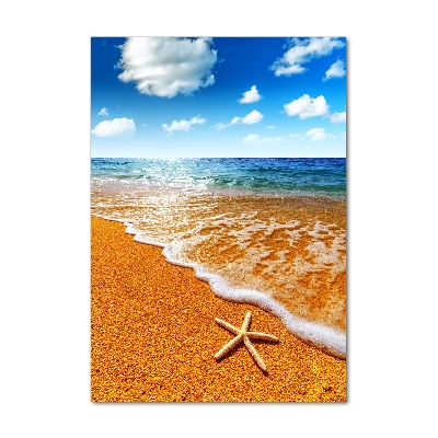Tablou sticlă Starfish pe plajă