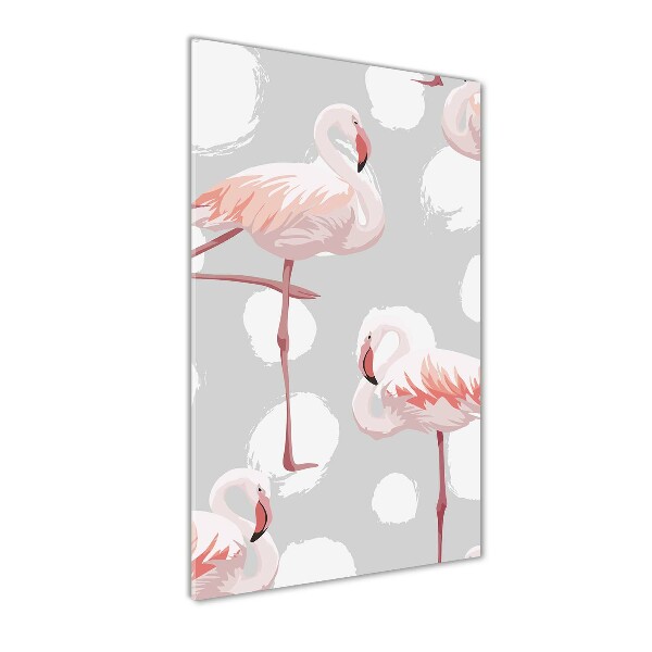 Imagine de sticlă Flamingos și puncte