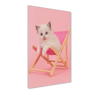 Tablou sticlă Cat pe un șezlong