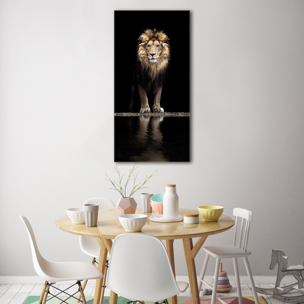 Fotografie imprimată pe sticlă Portret de un leu