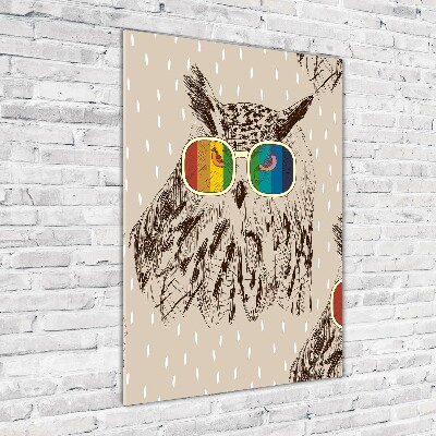 Tablou din Sticlă Owls ochelari