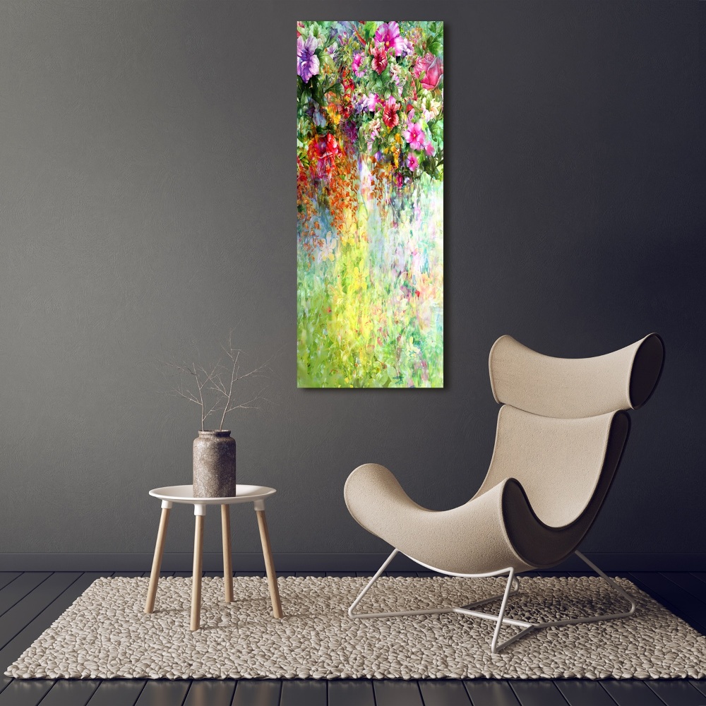 Fotografie imprimată pe sticlă flori colorate