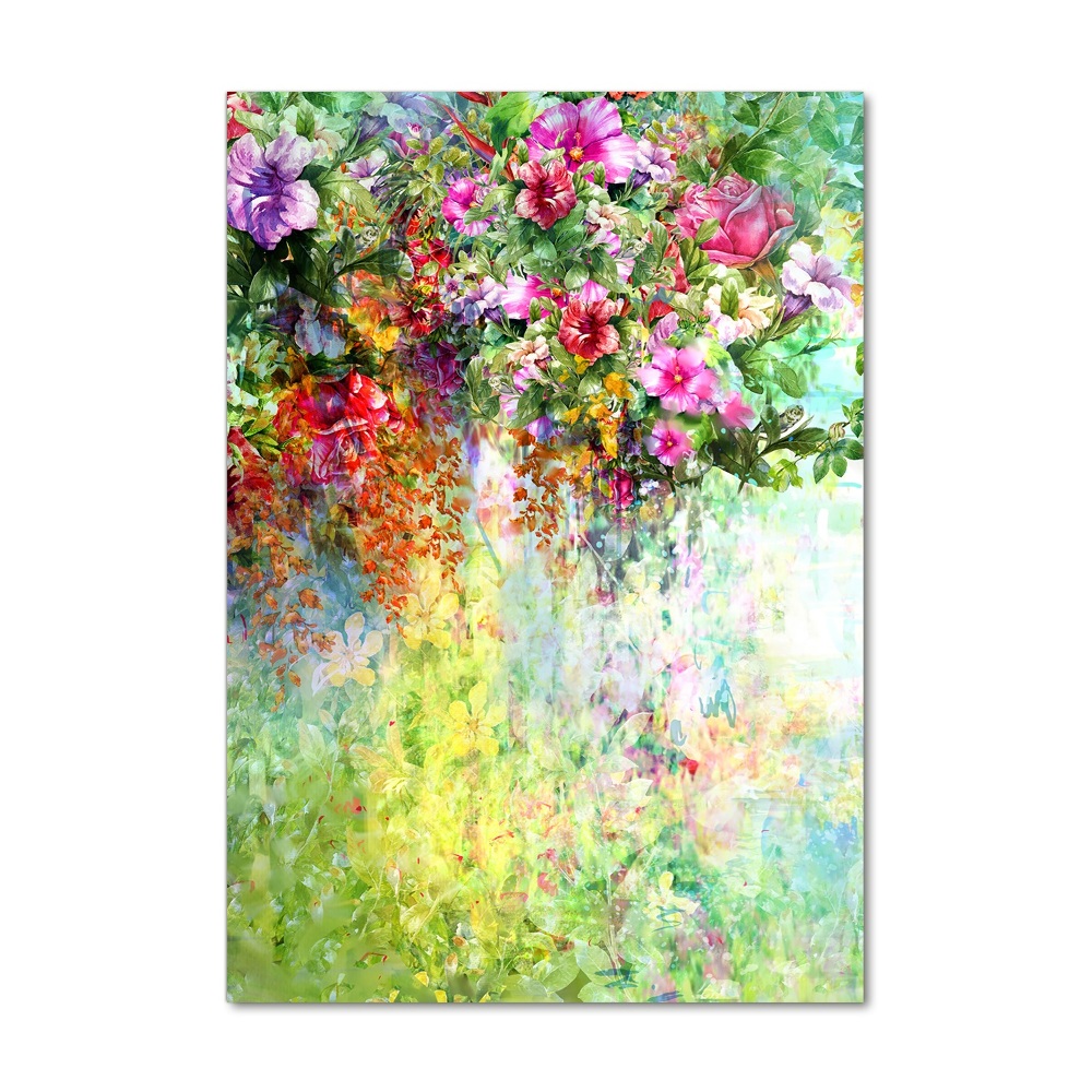 Fotografie imprimată pe sticlă flori colorate