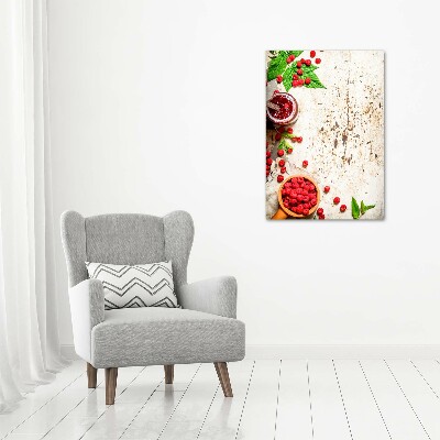 Tablou pe pe sticlă gem de zmeură