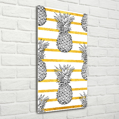 Tablou Printat Pe Sticlă benzi de ananas