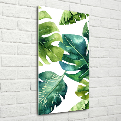 Tablou din Sticlă frunze tropicale