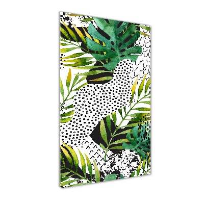 Tablou Printat Pe Sticlă frunze tropicale