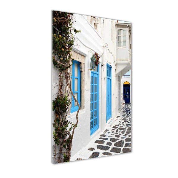 Tablou sticlă străzile grecești