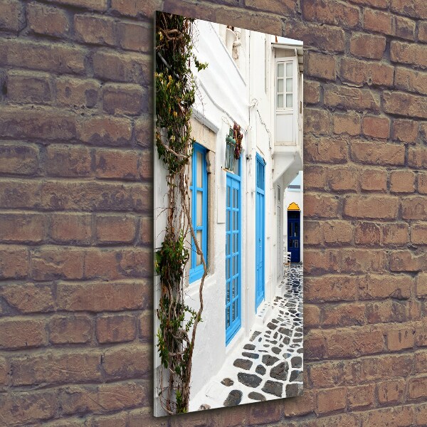 Tablou sticlă străzile grecești