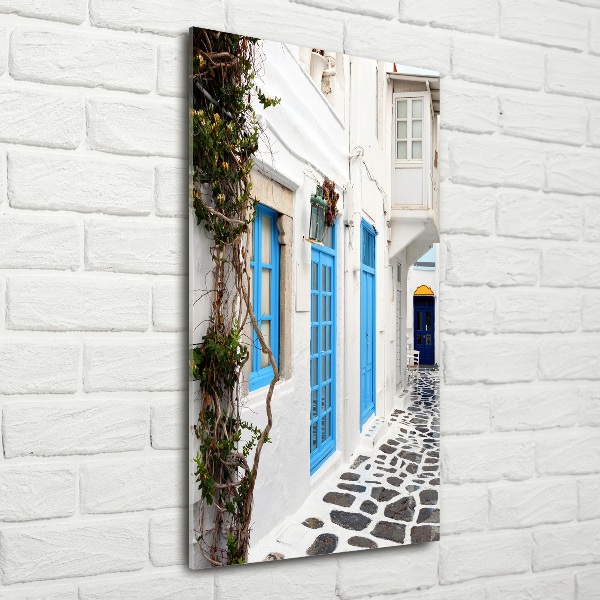 Tablou sticlă străzile grecești