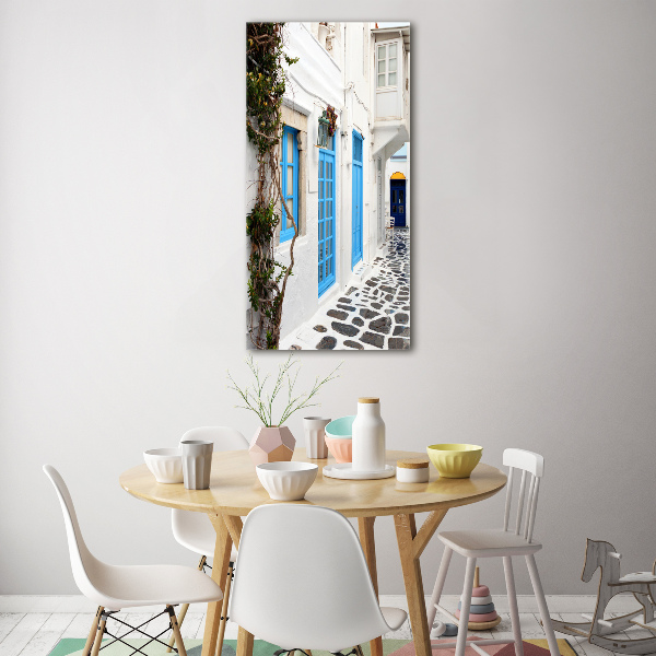 Tablou sticlă străzile grecești