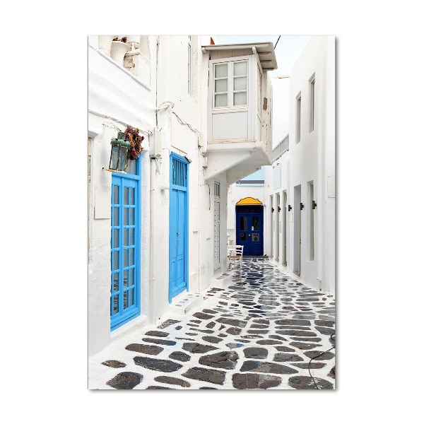 Tablou sticlă străzile grecești