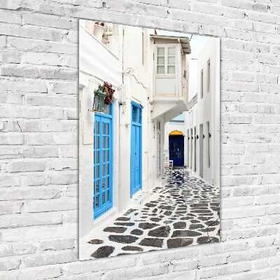 Tablou sticlă străzile grecești