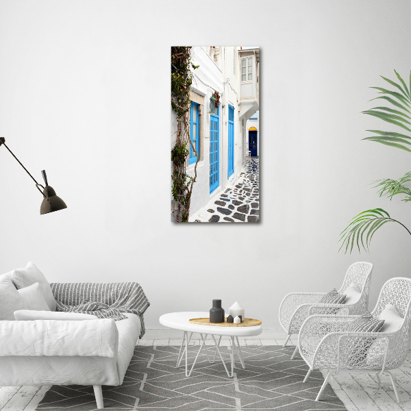 Tablou sticlă străzile grecești