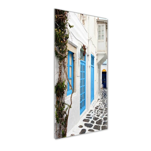 Tablou sticlă străzile grecești