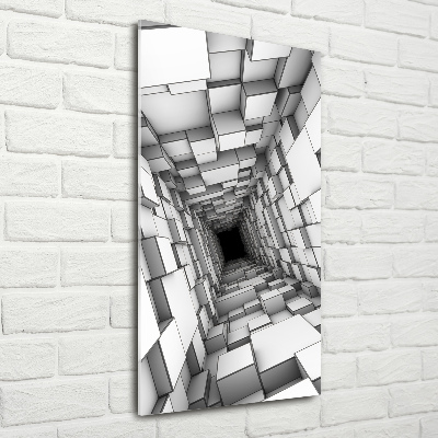 Fotografie imprimată pe sticlă Tunel cu cuburi