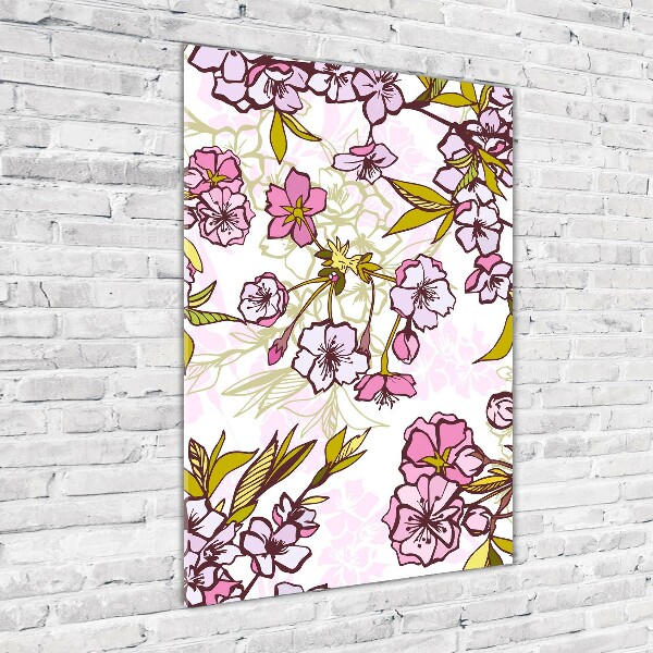 Tablou din Sticlă flori de cireș