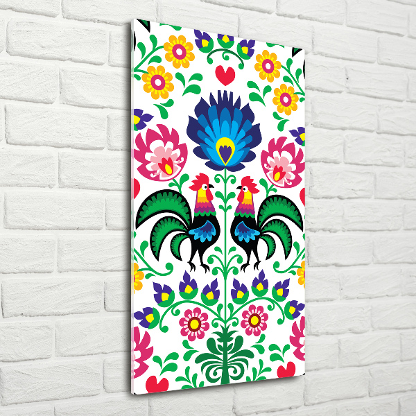 Tablou pe pe sticlă model etnic