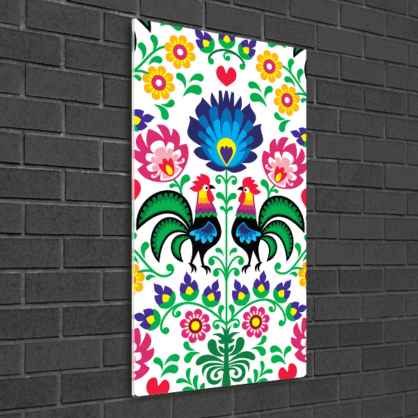 Tablou pe pe sticlă model etnic