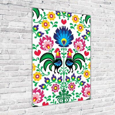 Tablou pe pe sticlă model etnic